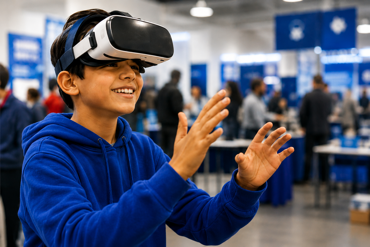 Student with VR headset